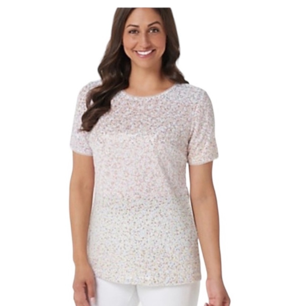 Isaac Mizrahi Live always Isaac sequin tee. Worn 1x